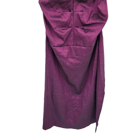 Vintage 80s Betsy & Adam Gown Steampunk Goth Artsy Avant-garde Metallic Purple M - Picture 9 of 12